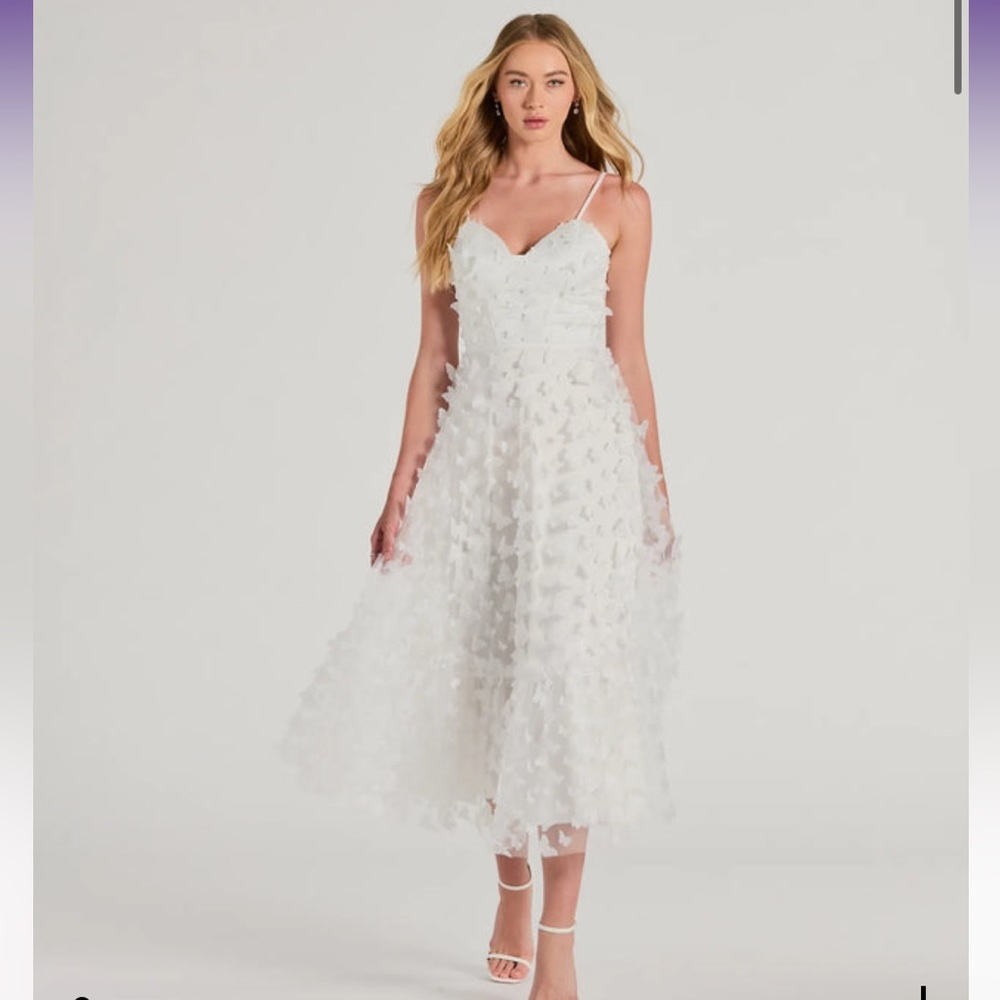 Molly Formal Butterfly Appliqué A-Line Dress